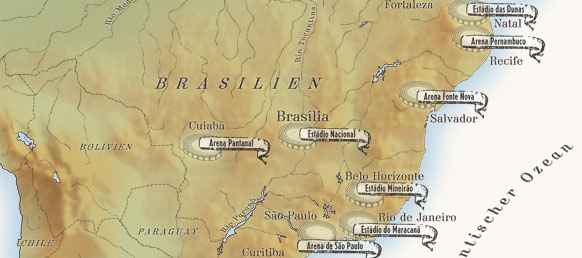 Reisekarte Brasilien